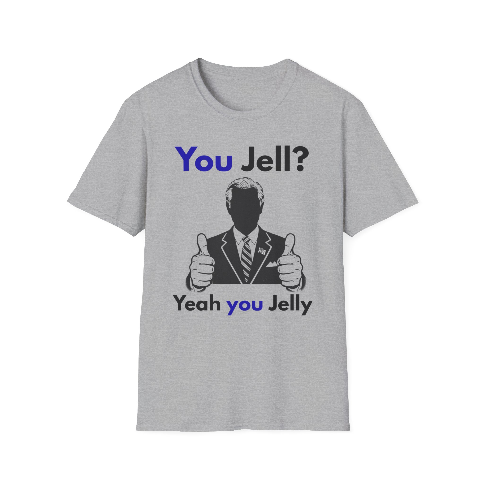 You Jell? Yeah You Jelly T-Shirt | Funny Thumbs Up Silhouette Tee - Image 13