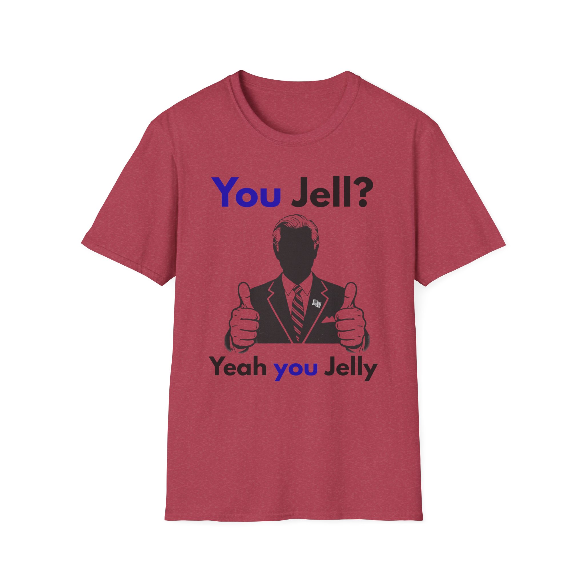 You Jell? Yeah You Jelly T-Shirt | Funny Thumbs Up Silhouette Tee - Image 53