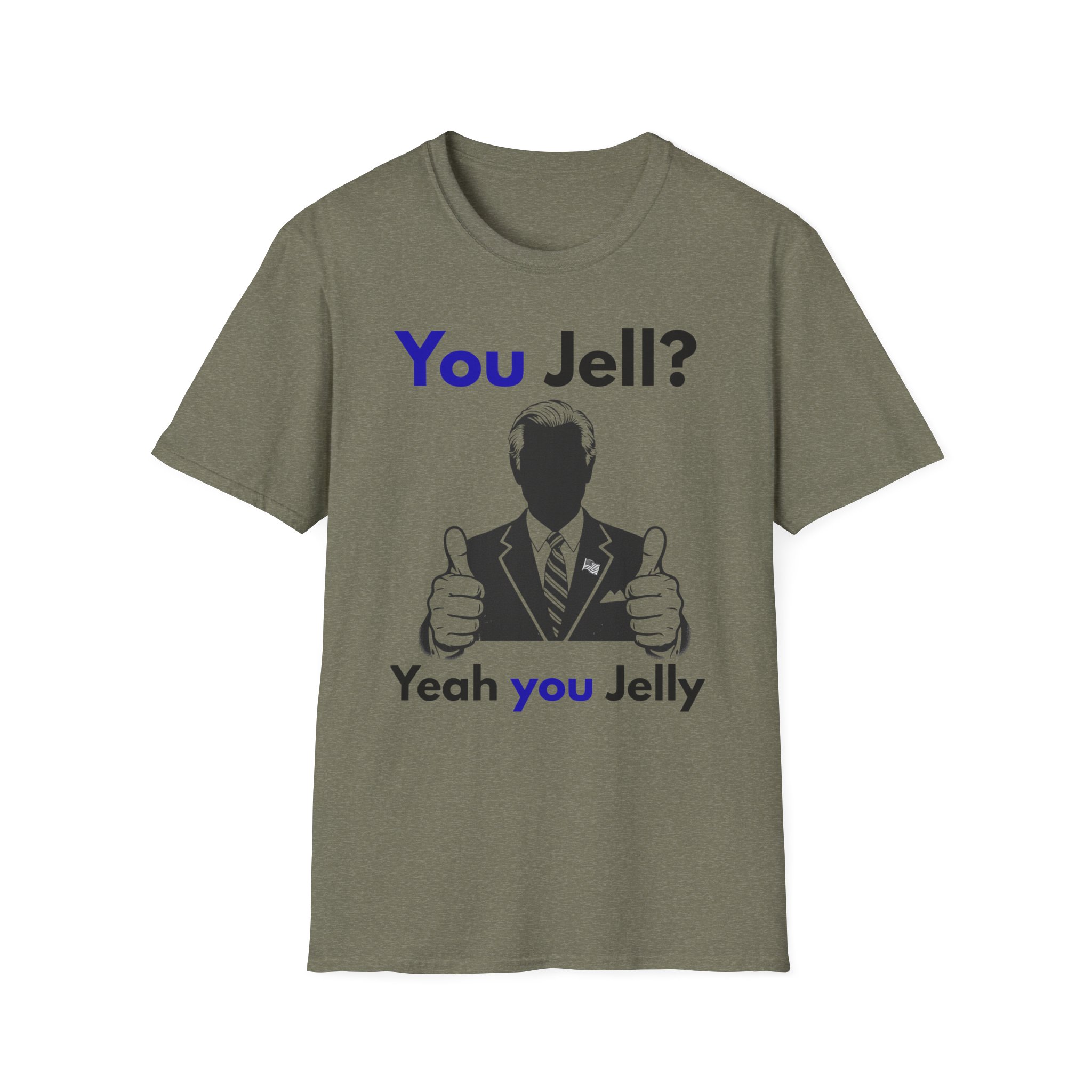 You Jell? Yeah You Jelly T-Shirt | Funny Thumbs Up Silhouette Tee - Image 17