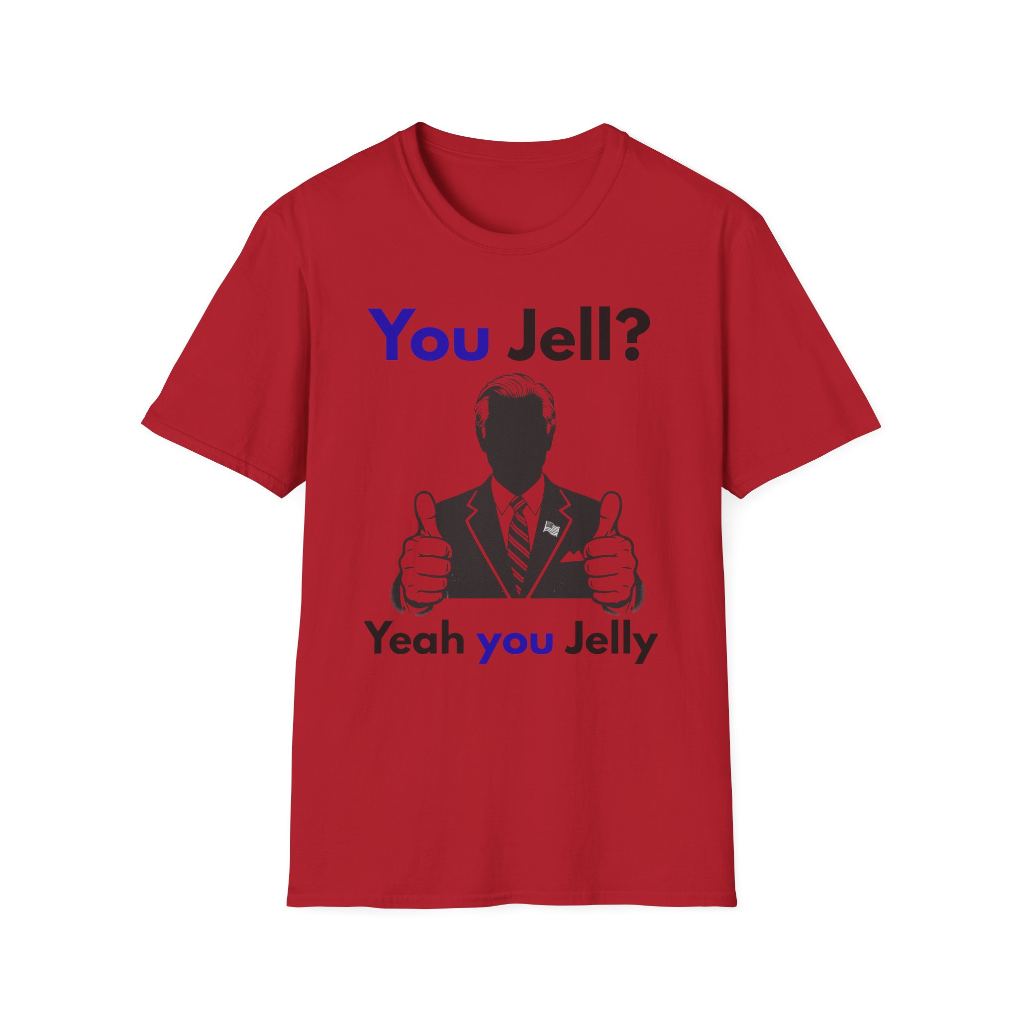 You Jell? Yeah You Jelly T-Shirt | Funny Thumbs Up Silhouette Tee - Image 49